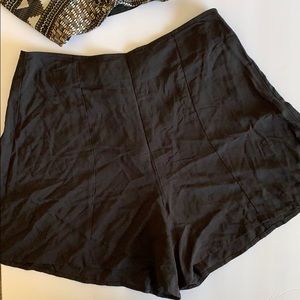 Black shorts with zipper backside closure